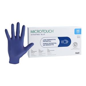 Micro-Touch NitraFree Exam Gloves X-Small Blue Non-Sterile