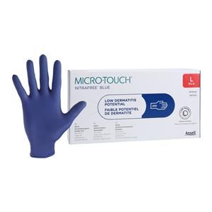 Micro-Touch NitraFree Exam Gloves Large Blue Non-Sterile