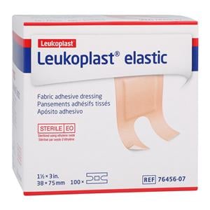 Leukoplast Adhesive Bandage Elastic/Fabric 1-1/2x3" Tan Sterile 100/Bx, 12 BX/CA