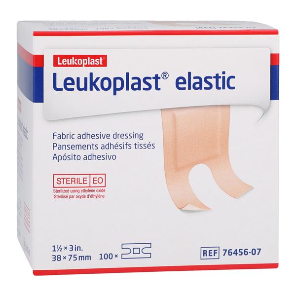 Leukoplast Adhesive Bandage Elastic/Fabric 1-1/2x3" Tan Sterile 100/Bx, 12 BX/CA