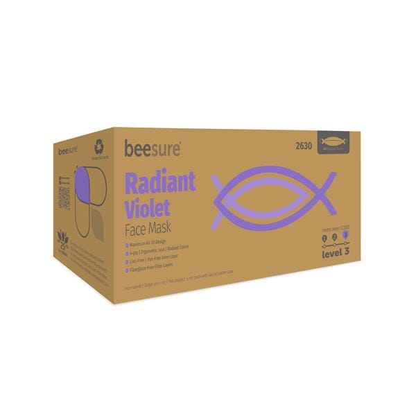 BeeSure Face Mask Face Mask ASTM Level 3 Violet 40/Bx