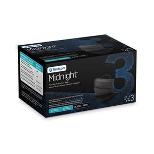 Midnight Face Mask Mask ASTM Level 3 Black 50/Bx, 10 BX/CA