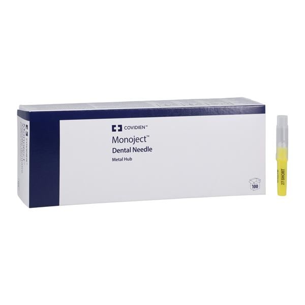 Monoject Aiguille Embase en métal Cal. 27 Court Jaune 100/boîte