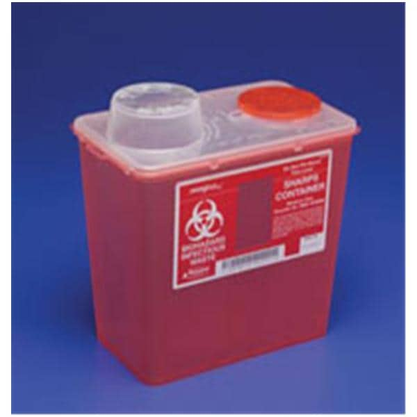 Contenant Objets tranchants 2 gal Fermeture papillon Rouge/Transp. Ch., 20 EA/CA