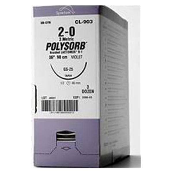 Polysorb Suture 3-0 Polyester C-13 Undyed 30" Braid Ca