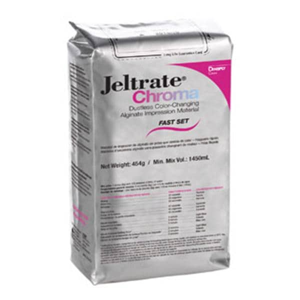 Jeltrate Chroma Dust Free Alginate Pouch Package Fast Set 1Lb