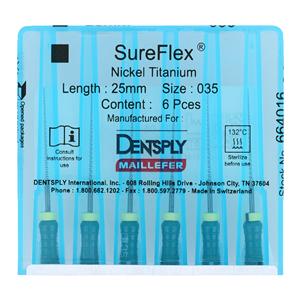 SureFlex Hand File 25 mm Size 35 Nickel Titanium Green 6/Pk