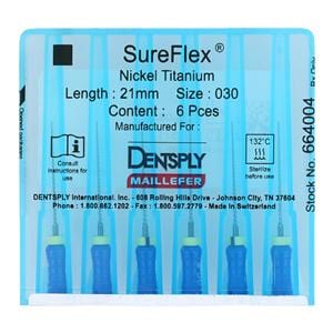 SureFlex Hand File 21 mm Size 30 Nickel Titanium Blue 6/Pk