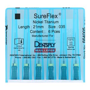 SureFlex Hand File 21 mm Size 35 Nickel Titanium Green 6/Pk