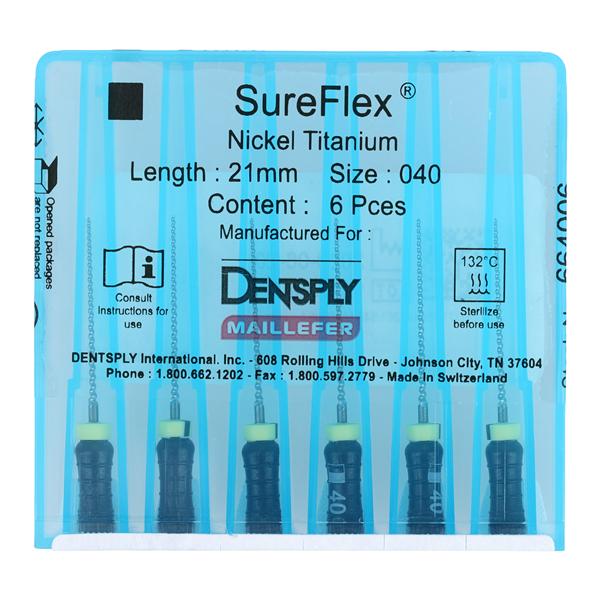 SureFlex Hand File 21 mm Size 40 Nickel Titanium Black 6/Pk