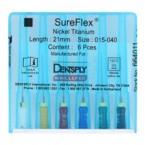 SureFlex Hand File 21 mm Size 15-40 Nickel Titanium Assorted 6/Bx