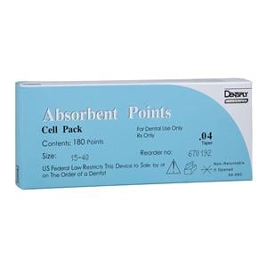 Absorbent Points Size 15-40 0.04 Assorted 180/Bx