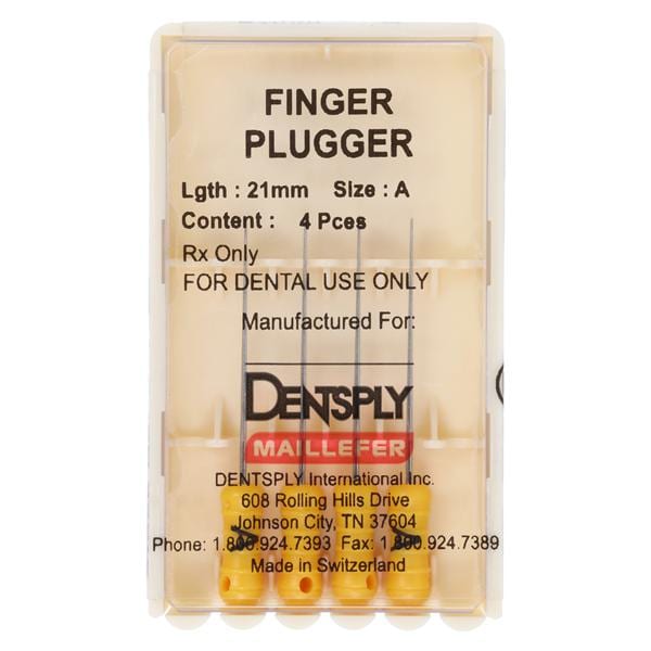 Finger Plugger 21 mm Size 20 A Yellow Conical 4/Pk