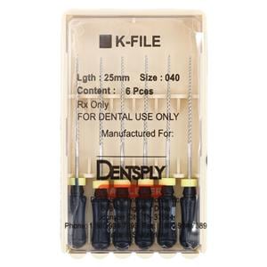 Hand K-File 25 mm Size 40 Stainless Steel Black 6/Pk