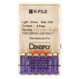 Hand K-File 21 mm Size 10 Stainless Steel Purple 6/Pk