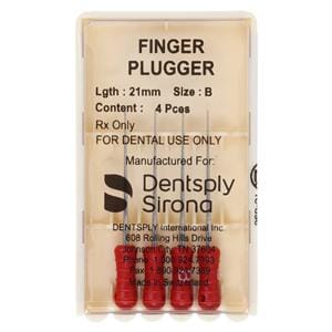 Finger Plugger 21 mm Size 25 B Red Conical 4/Pk