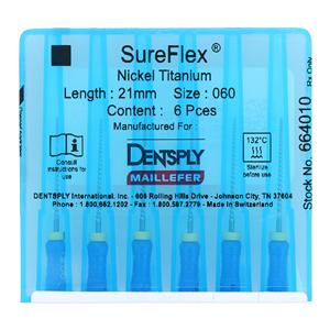 SureFlex Hand File 21 mm Size 60 Nickel Titanium Blue 6/Pk