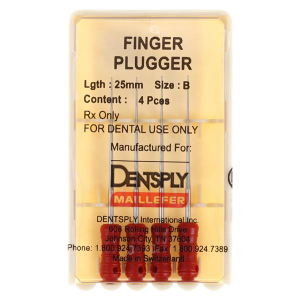 Finger Plugger 25 mm Size 25 B Red Conical 4/Pk