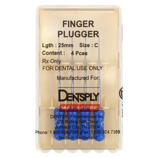 Finger Plugger 25 mm C Blue Conical 4/Pk