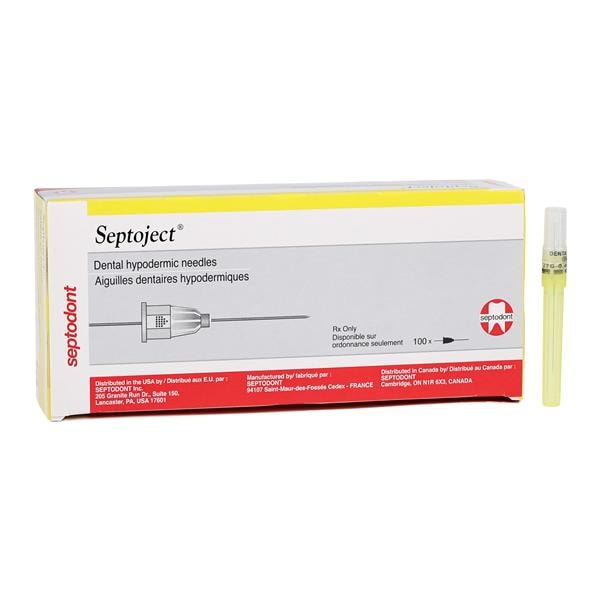 Septoject Aiguille Embase en plastique Cal. 27 Long Jaune 100/boîte