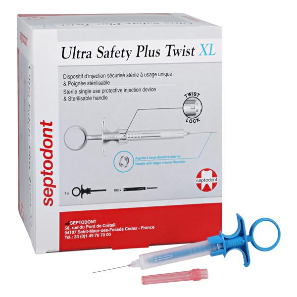 Ultra Safety Plus Twist XL Seringue Autoaspirant Cal. 25 Long Rouge 100/boîte