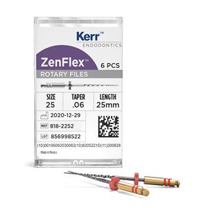 ZenFlex Shaping File 25 mm Size 20 Nickel Titanium .06 6/Pk