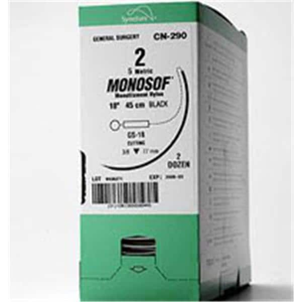 Suture 3-0 Nylon C-14 Monosof Black 18" Monofilament Ca