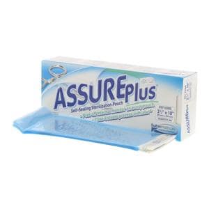 Assure Plus Pochette Stérilisation 3,5 po x 10 po Aqua/Blanc 200/boîte