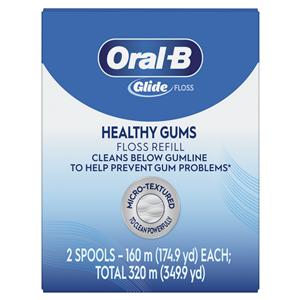 Oral-B Glide Unwaxed Teflon Floss 160m Unflavored 2/Bx