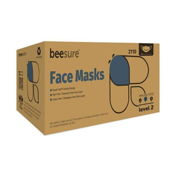 BeeSure Masque Bande auriculaire ASTM niveau 2 Bleu Sans latex 50/boîte