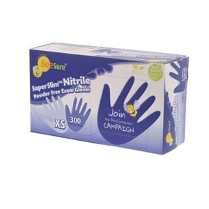 BeeSure SuperSlim Exam Gloves X-Small Midnight Blue Non-Sterile