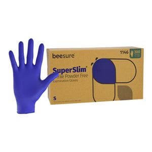 BeeSure SuperSlim Exam Gloves Small Midnight Blue Non-Sterile