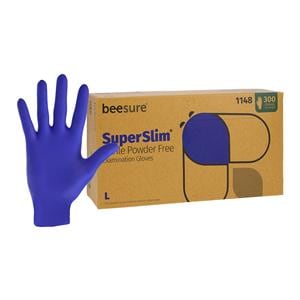 BeeSure SuperSlim Exam Gloves Large Midnight Blue Non-Sterile