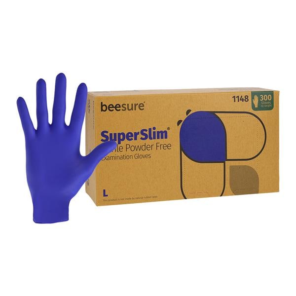 BeeSure SuperSlim Exam Gloves Large Midnight Blue Non-Sterile