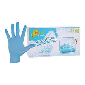 BeeSure Naturals Glacier Exam Gloves X-Small Blue Non-Sterile