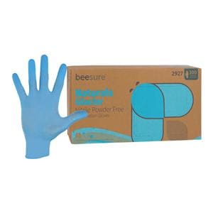 BeeSure Naturals Glacier Exam Gloves Medium Blue Non-Sterile, 10 BX/CA