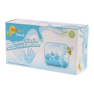 BeeSure Naturals Glacier Exam Gloves Large Blue Non-Sterile, 10 BX/CA