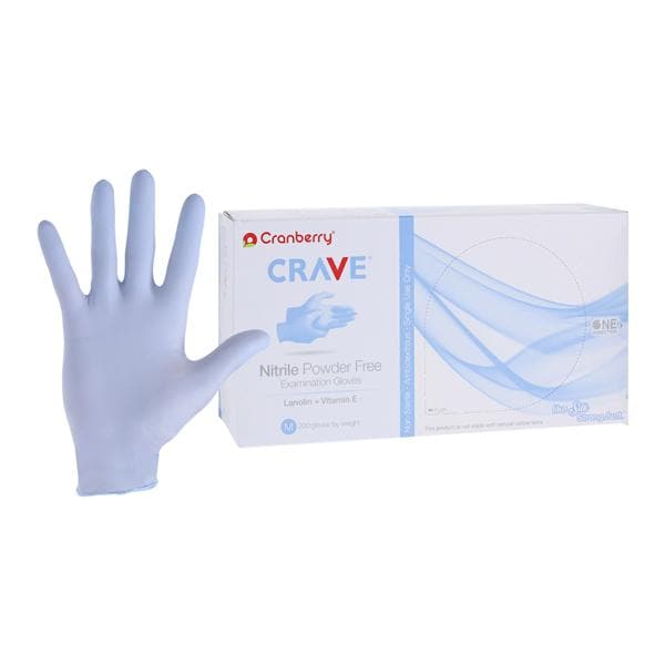 Crave Exam Gloves Medium Light Blue Non-Sterile