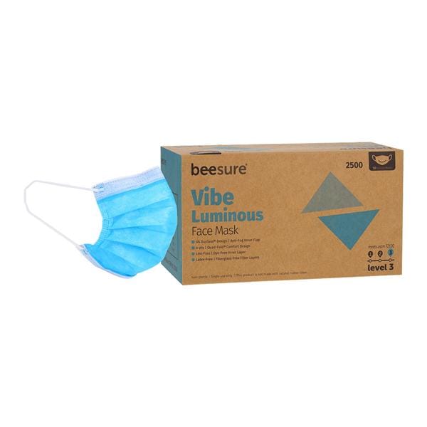 BeeSure Vibe Earloop Face Mask ASTM Level 3 Blue 50/Bx