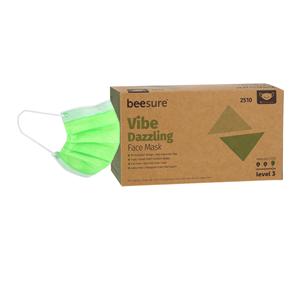 BeeSure Vibe Earloop Face Mask ASTM Level 3 Green 50/Bx