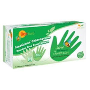 BeeSure NeoGrene Exam Gloves Medium Green Non-Sterile