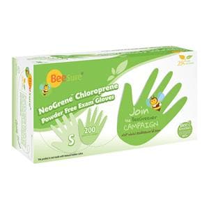 BeeSure NeoGrene Exam Gloves Small Green Non-Sterile