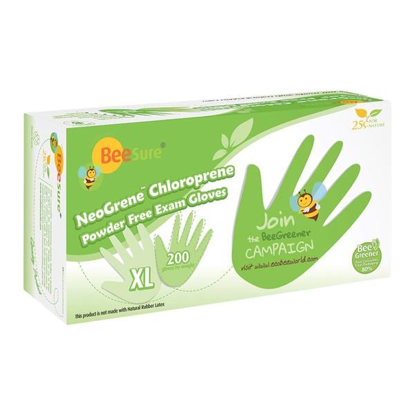 BeeSure NeoGrene Exam Gloves X-Large Green Non-Sterile