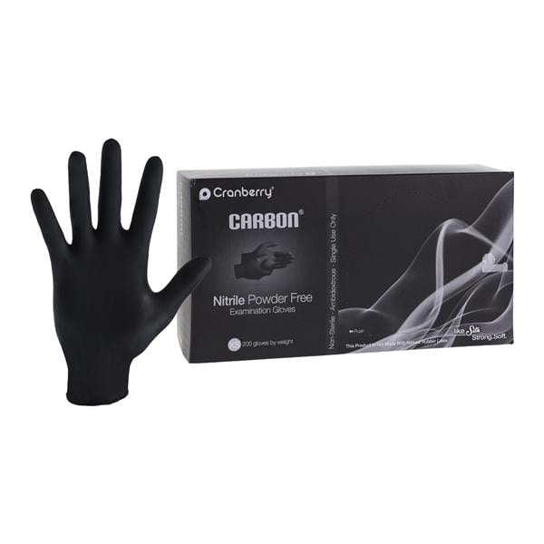 Carbon Exam Gloves X-Small Black Non-Sterile, 10 BX/CA