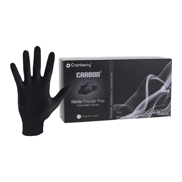 Carbon Exam Gloves Small Black Non-Sterile, 10 BX/CA