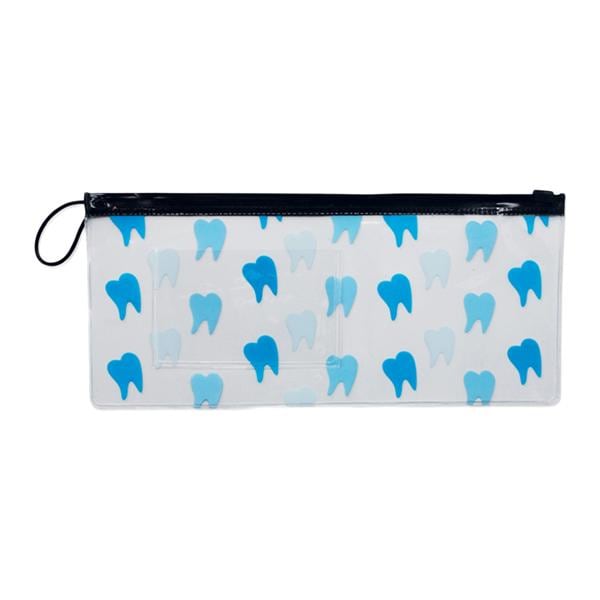 Scatter Print Zip Close Pouch Blue Teeth 10 in x 4 in 144/Pk