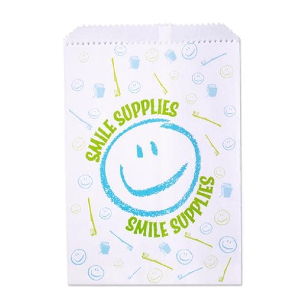 Scatter Print Bags Smile Supplies Fold-Over White 100/Pk