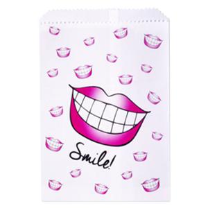 Scatter Print Bags Smile Supplies Fold-Over White 100/Pk