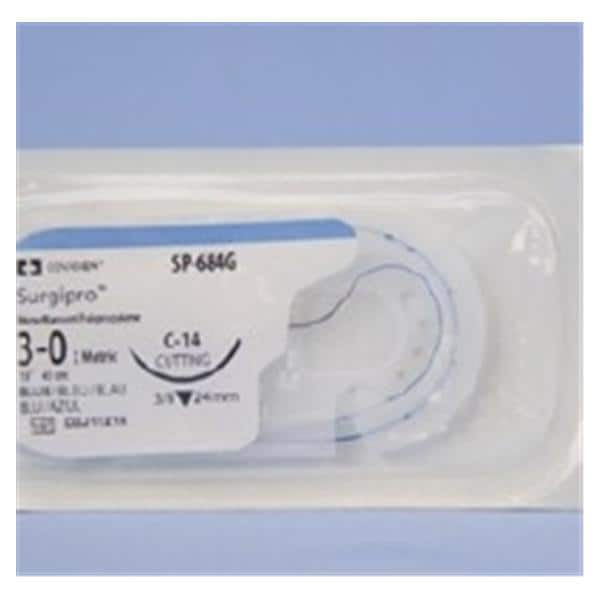 Surgipro II Suture 3-0 Polypropylene C-14 Blue 18" Monofilament Ca