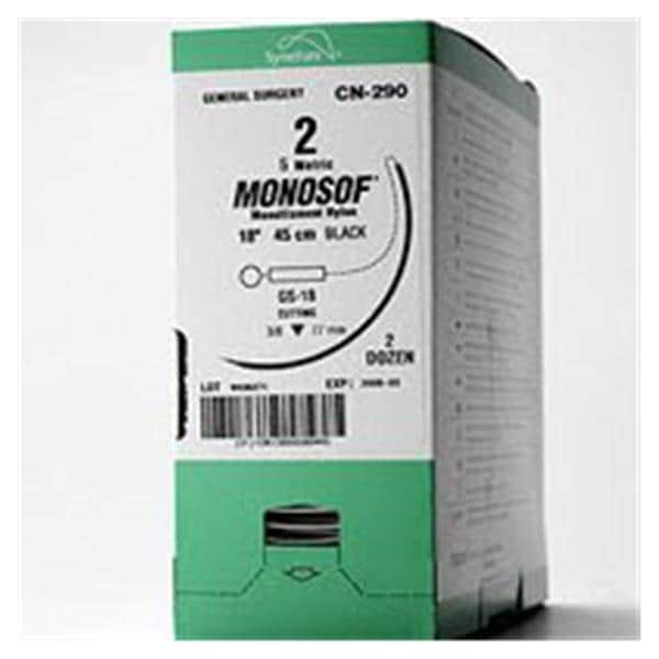 Suture 6-0 Nylon C-12 Monosof Black 18" Monofilament Ca